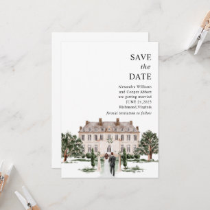 Elegant Mansion Estate Save the Date Card