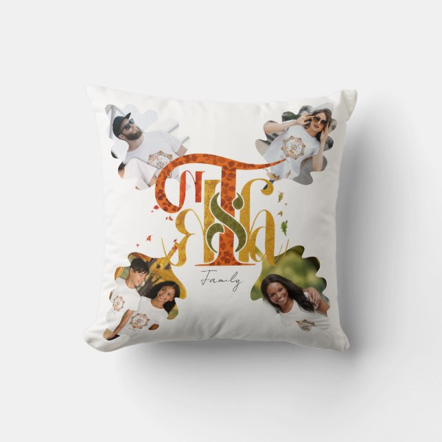 Elegant Manuscript Thanks Autumn Foliage Photos  Cushion (Front)