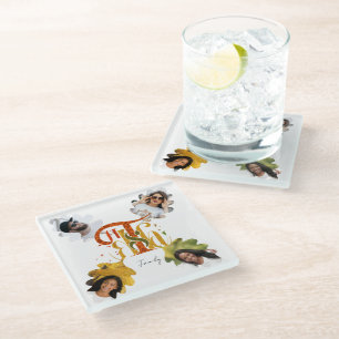 Elegant Manuscript Thanks Autumn Foliage Photos Glass Coaster