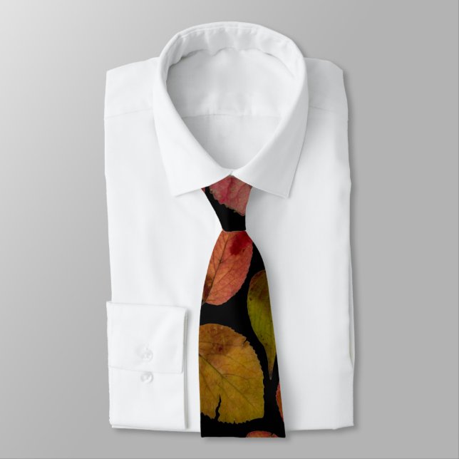 Elegant Maple Leaves Autumn Fall Pattern  Neck Tie (Tied)