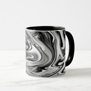 Elegant Marble 7 - Liquid Black and White Mug