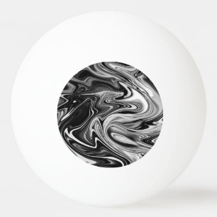 Elegant Marble 7 - Liquid Black and White Ping Pong Ball