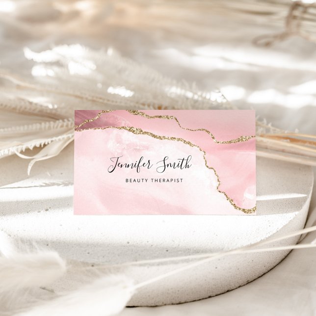 Elegant Marble Agate Beauty Business Card (Creator Uploaded)