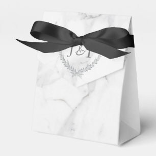 Elegant Marble and Wreath Wedding Treat Bag Favour Box