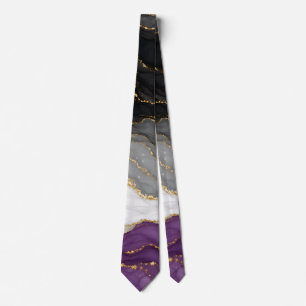 Elegant Marble Asexual Pride Colours Tie