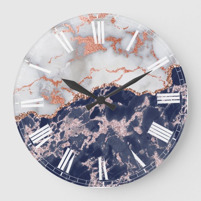 elegant marble background large clock (Front)