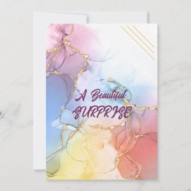 Elegant Marble Birthday Invitation (Back)