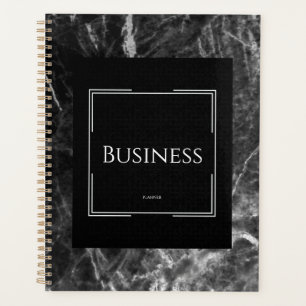 Elegant marble black white business planner