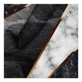 Elegant Marble Collage Pattern  Poster