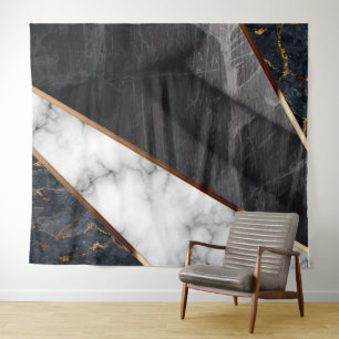 Elegant Marble Collage Pattern Tapestry