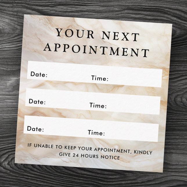 Elegant marble custom logo square appointment card (Elegant marble custom logo square appointment card)