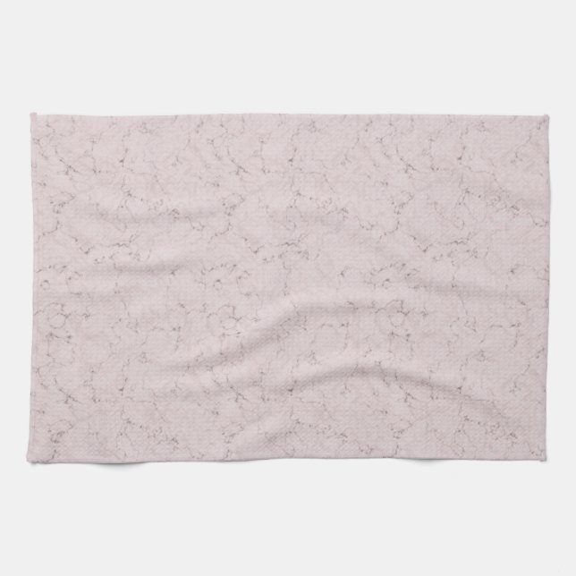 Elegant Marble Design Blush Pink Grey Tea Towel (Horizontal)