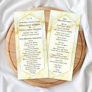 Elegant Marble Effect Wedding Program Rack Card