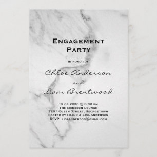 Elegant Marble Engagement Party Invitation