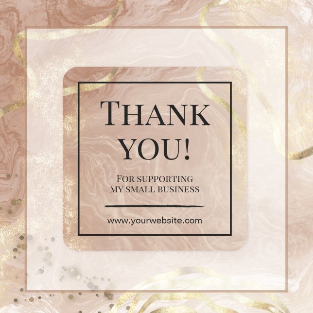 Elegant Marble Glitter Thank You Business Sticker (Creator Uploaded)