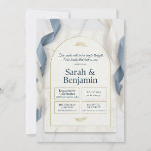 Elegant Marble Gold Islamic Engagement Invitation