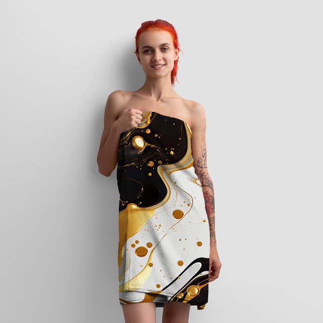 Elegant marble gold luxury glam feminine  bath towel set (Creator Uploaded)