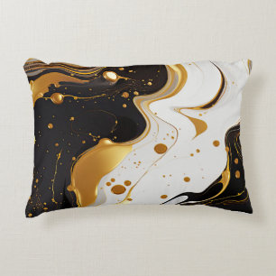Elegant marble gold luxury glam feminine decorative cushion