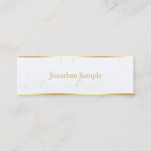 Elegant Marble Gold Name Template Modern Trendy Mini Business Card (Front)