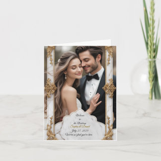 Elegant Marble & Gold Wedding Invitation