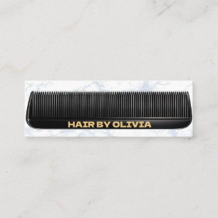 Elegant Marble Hair Stylist Gold Typography Mini Business Card