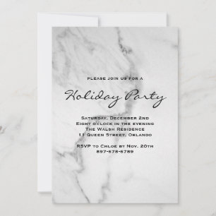 Elegant Marble Holiday Party Invitation