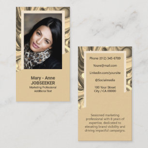 Elegant Marble Job Seeker Classy Creative Gold Business Card