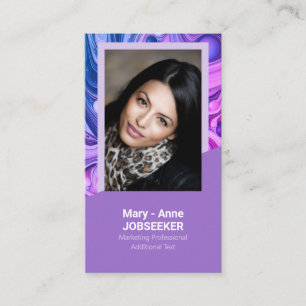 Elegant Marble Job Seeker Classy Purple Lavender Business Card