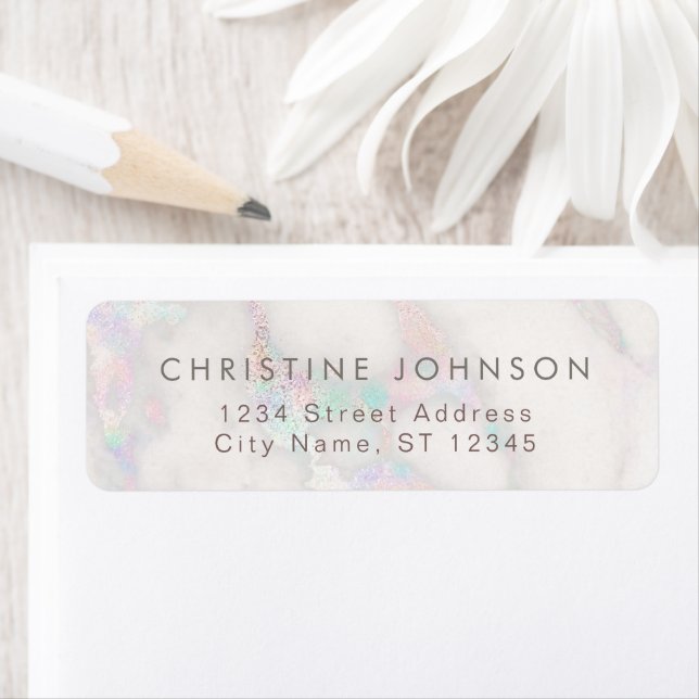 elegant marble label return address label (Insitu)