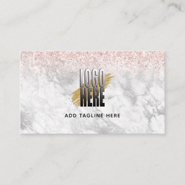 Elegant Marble Loyalty Card l Logo Salon Stylist (Front)