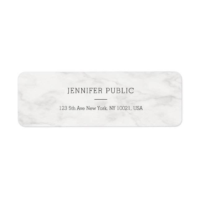 Elegant Marble Modern Simple Template Personalised Return Address Label (Front)