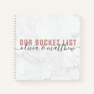 Elegant Marble Our Bucket List Couple Keepsake Notebook