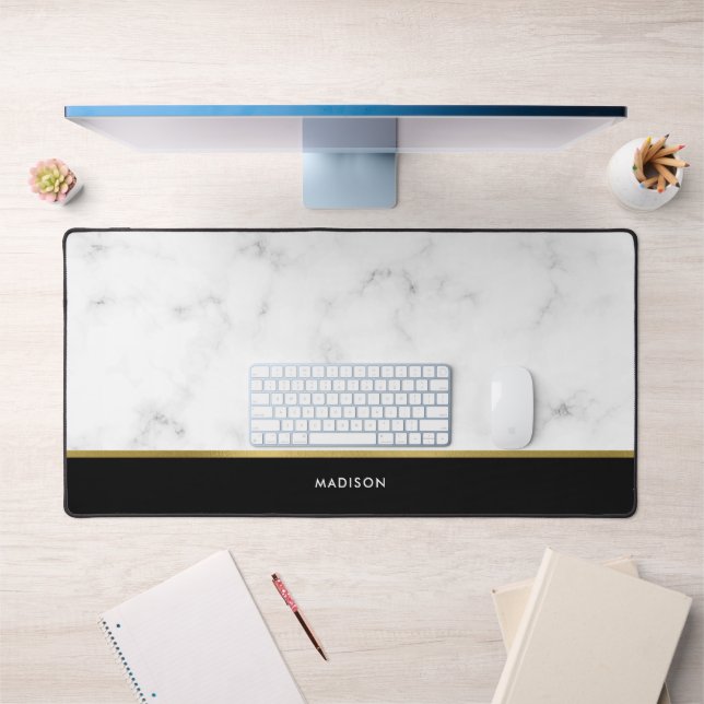 Elegant Marble Pattern Personalised Desk Mat (Office 1)