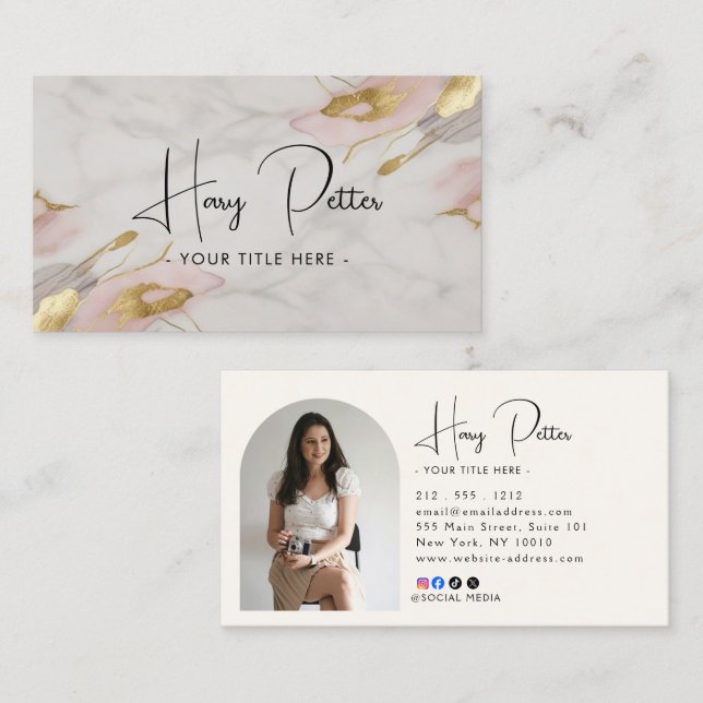 Elegant Marble Professional Business Card (Front/Back)