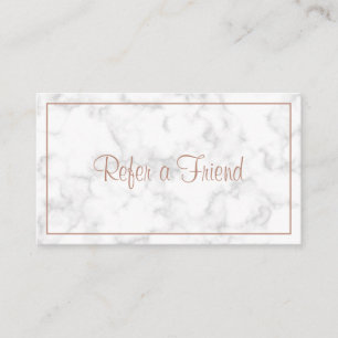 Elegant Marble Rose Gold Modern Referral Card