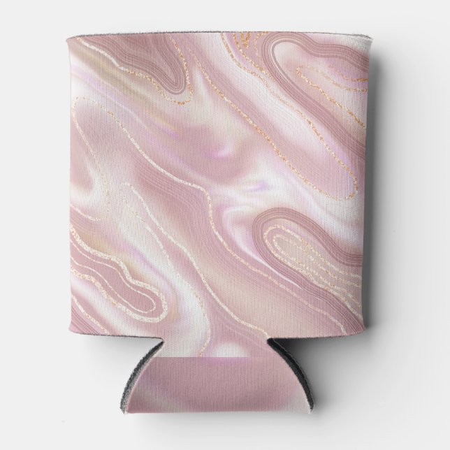 Elegant marble: rose gold texture can cooler (Front)