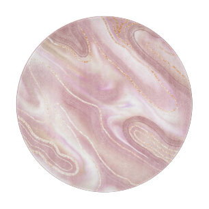 Elegant marble: rose gold texture cutting board