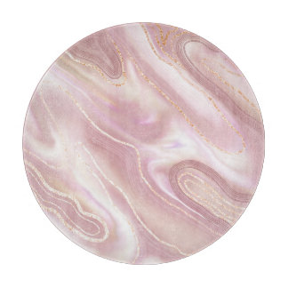 Elegant marble: rose gold texture cutting board