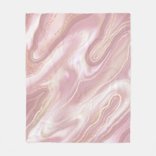 Elegant marble: rose gold texture fleece blanket