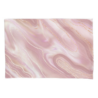 Elegant marble: rose gold texture pillowcase