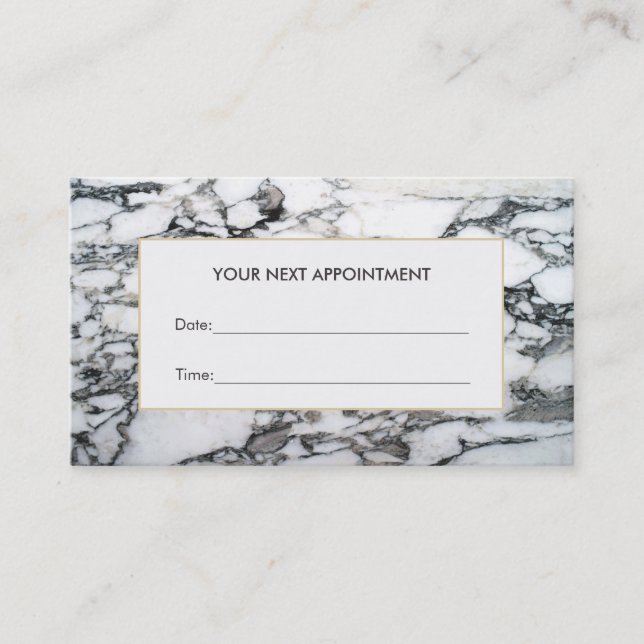 Elegant Marble Salon and Spa ppointment Card (Front)
