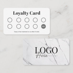 Elegant Marble Salon Customer Loyalty Punch Card
