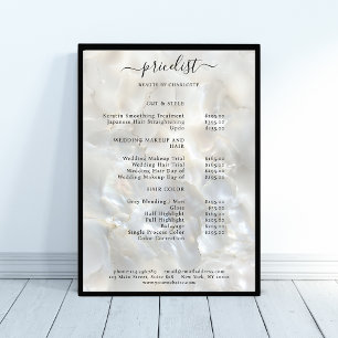 Elegant, Marble, Salon, Price List Poster