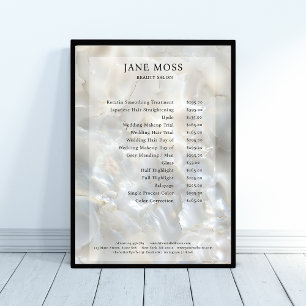 Elegant, Marble, Salon, Price List Poster