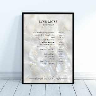 Elegant, Marble, Salon, Price List Poster