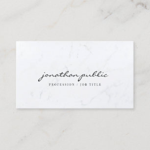 Elegant Marble Simple Template Script Profile Business Card