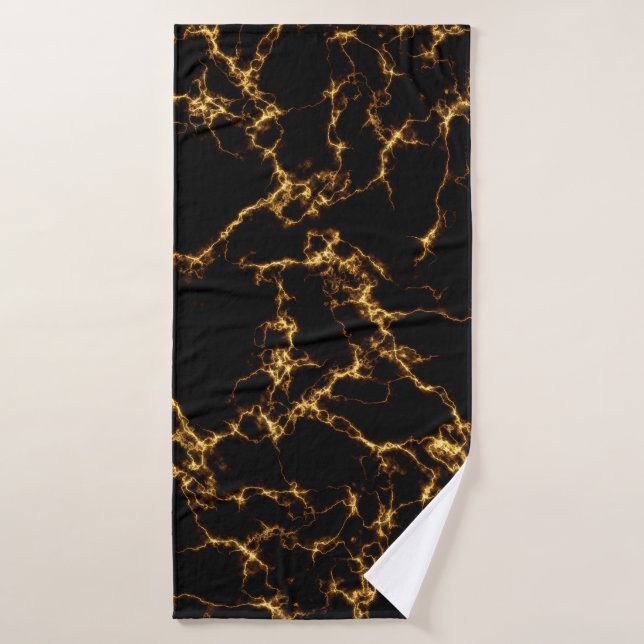 Elegant Marble style3 - Black Gold Bath Towel (Bath Towel)