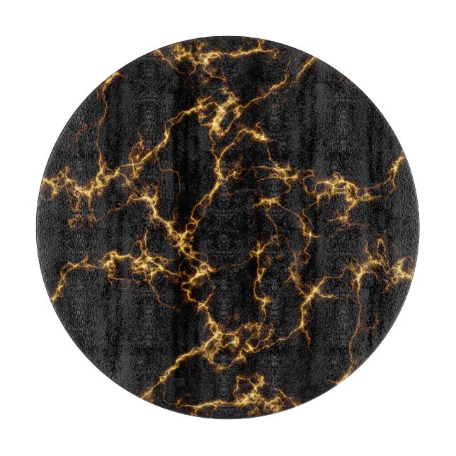 Elegant Marble style3 - Black Gold Cutting Board (Front)