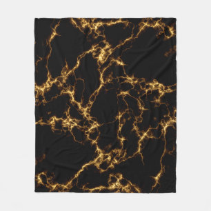 Elegant Marble style3 - Black Gold Fleece Blanket