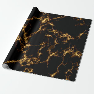 Elegant Marble style3 - Black Gold Wrapping Paper